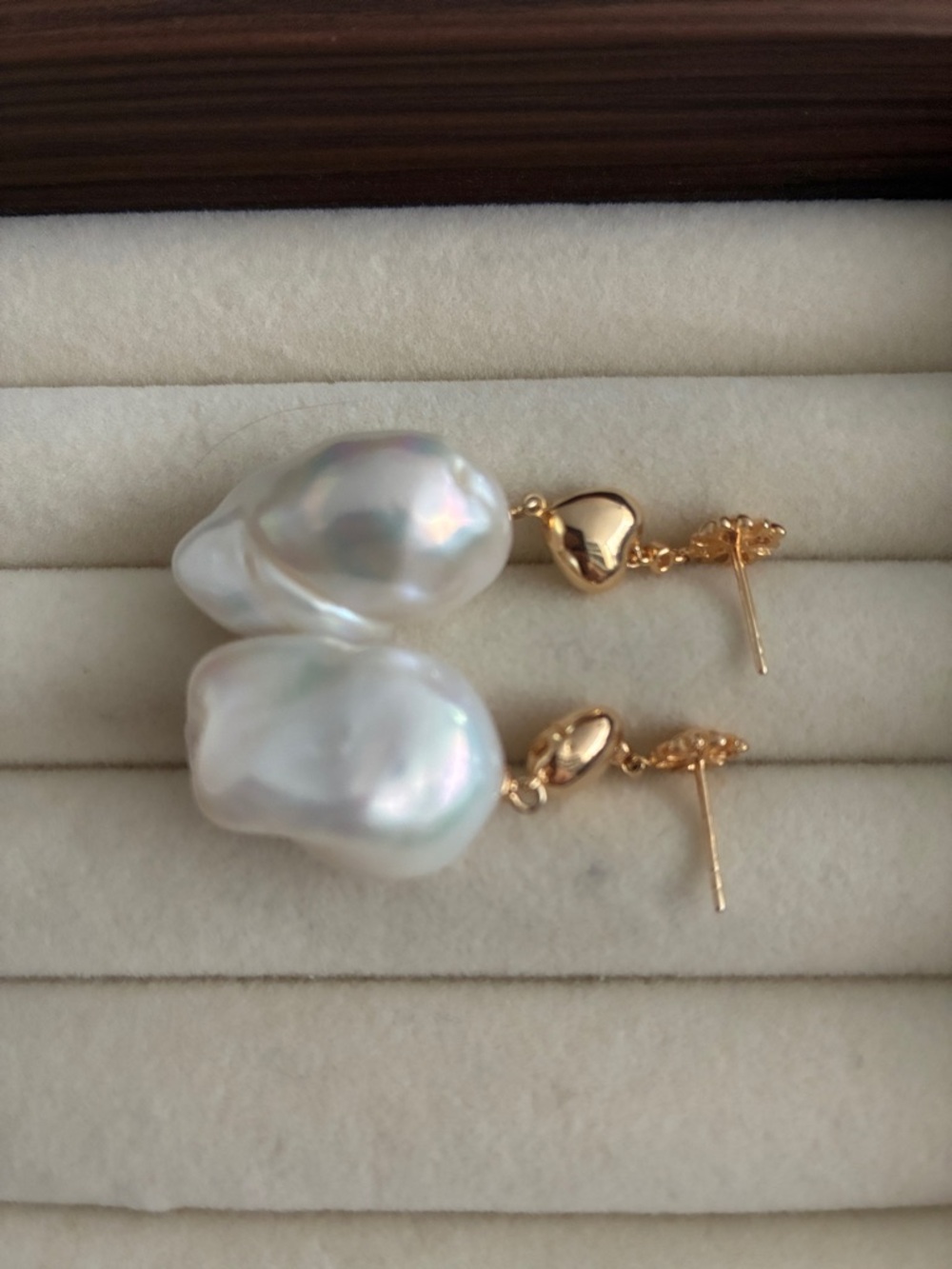 Floral Baroque Pearl Drop Earrings - Picture 2 of 5